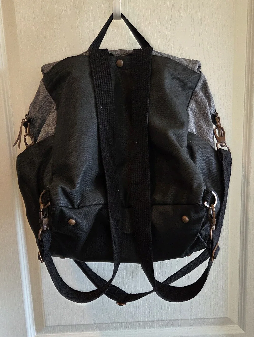 Petunia Pickle Bottom Boxy Diaper Backpack Or Shoulder Bag Black Charcoal Grey